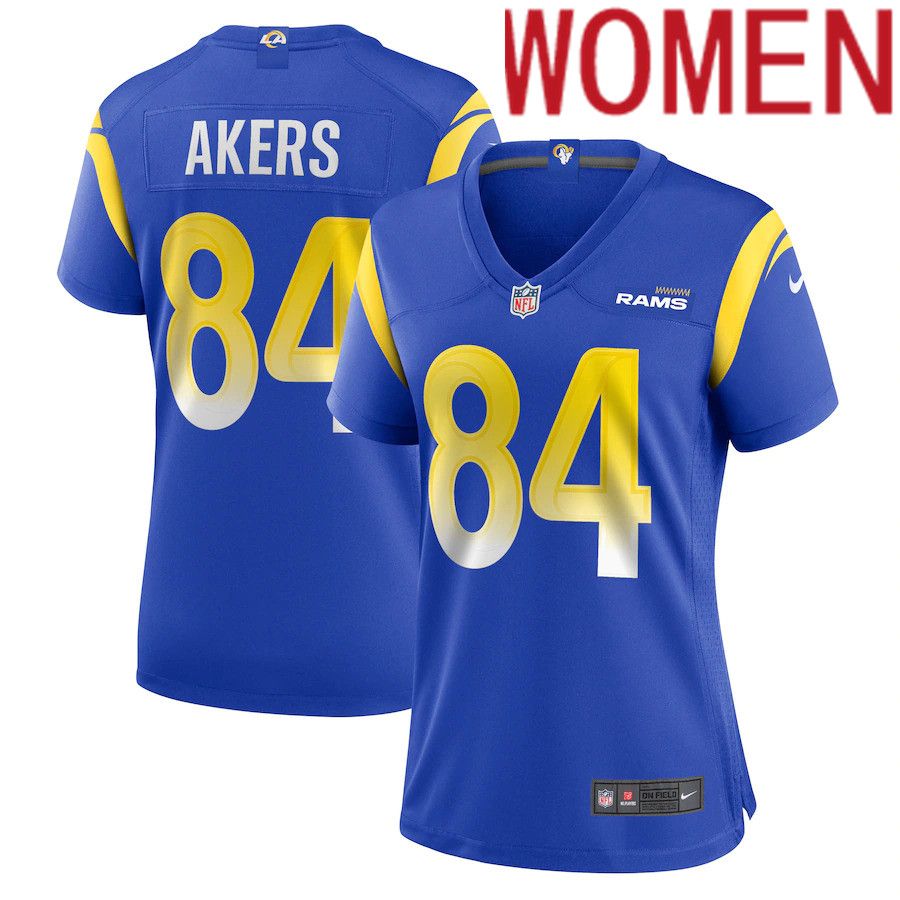 Cheap Women Los Angeles Rams 84 Landen Akers Nike Royal Game NFL Jersey